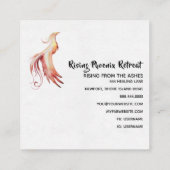 *~* Oranje rode vlam Phoenix Rings of Fire White Vierkante Visitekaartje (Achterkant)