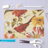  oranje rode vogel met rode vogel tissuepapier (Craft)