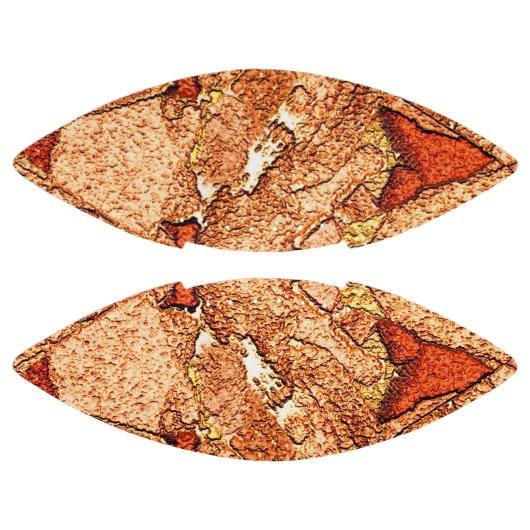 Oranje rode, vulkanische rotstekening american football (Panelen)