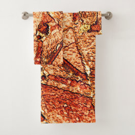 Oranje rode, vulkanische rotstekening bad handdoek