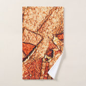 Oranje rode, vulkanische rotstekening bad handdoek (Handdoek)
