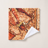 Oranje rode, vulkanische rotstekening bad handdoek (Wasdoekje)