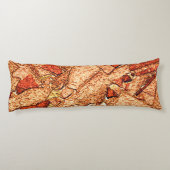 Oranje rode, vulkanische rotstekening lichaamskussen (Achterkant)