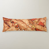 Oranje rode, vulkanische rotstekening lichaamskussen (Voorkant)