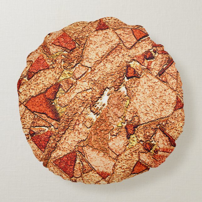 Oranje rode, vulkanische rotstekening rond kussen (Achterkant)