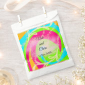 Oranje rode waterverf handbeschilderd trouwgebruik bedankzakje (Geknipt)