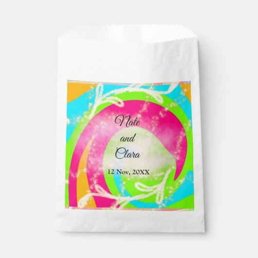 Oranje rode waterverf handbeschilderd trouwgebruik bedankzakje (Voorkant)