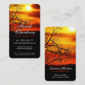 Oranje Rode Zonsondergang Silhouet Visitekaartje (Voorkant / Achterkant)