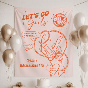 Oranje Rodeo Bachelorette Feest Nash Bach Tapijt Wandkleed