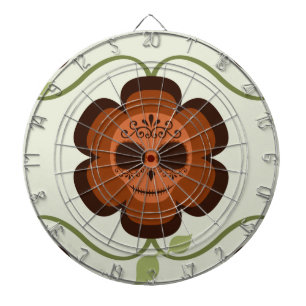 Oranje roest Cartoon Sugar Skull Flower Dartbord