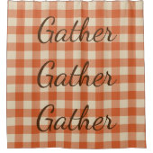 Oranje roest en Crème Buffalo Plaid Douchegordijn (Voorkant)