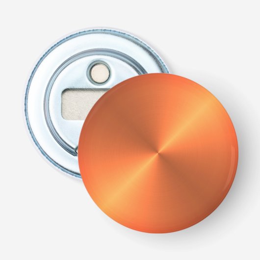 Oranje Roest Glans Button Flesopener (Voorkant)