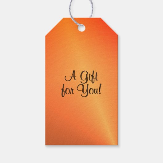 Oranje Roest Glans Cadeaulabel (Voorkant)