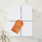 Oranje Roest Glans Cadeaulabel (Met Touw)