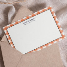 Oranje Roest Waterverf Buffalo Plaid Monogram