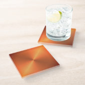 Oranje roestglans glazen onderzetter (Schuin)