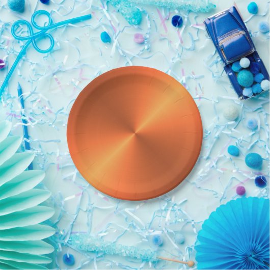 Oranje roestglans papieren bordje (Feest)