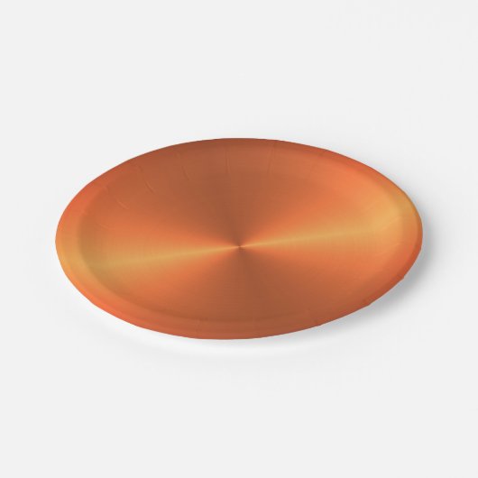 Oranje roestglans papieren bordje (Gekanteld)