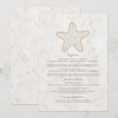 Oranje Roestige Sterren Huwelijksinformatie Kaart (Voorkant / Achterkant)