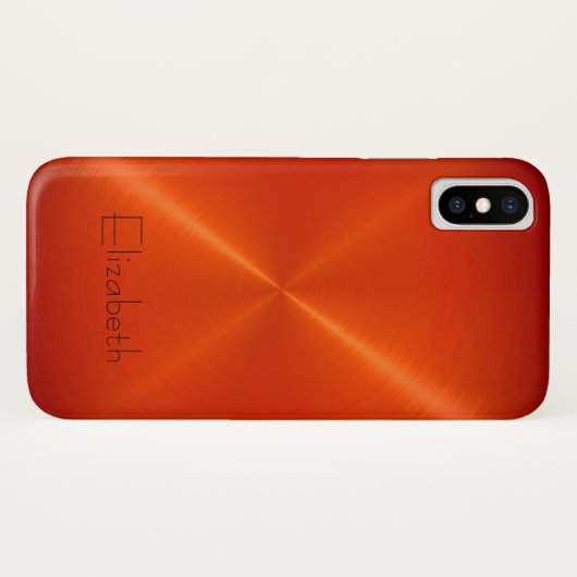 Oranje Roestvrij staal Metaalkijk Case-Mate iPhone Case (Achterkant (horizontaal))