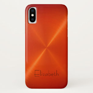 Oranje Roestvrij staal Metaalkijk iPhone X Hoesje