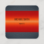 Oranje Roestvrij staal Metaalkijk Vierkante Visitekaartje (Voorkant)