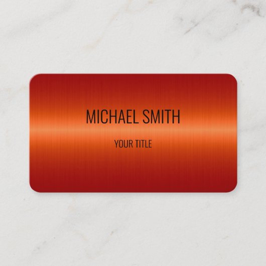 Oranje Roestvrij staal Metaalkijk Visitekaartje (Voorkant)