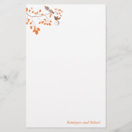 Oranje Romance bruiloft Briefpapier