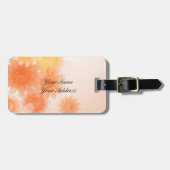 Oranje romantische  bloemen bagagelabel (Voorkant horizontaal)