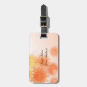 Oranje romantische  bloemen bagagelabel (Voorkant verticaal)
