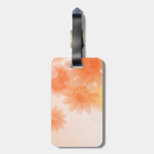 Oranje romantische  bloemen bagagelabel (Achterkant verticaal)