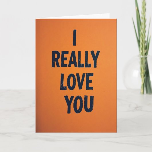 Oranje Romantische Liefde Kaart (Voorkant)