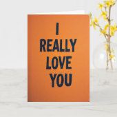 Oranje Romantische Liefde Kaart (Gele Bloem)