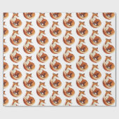 Oranje rompvossen cadeaupapier (Vlak)