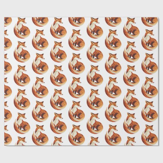 Oranje rompvossen cadeaupapier (Vlak)