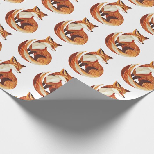 Oranje rompvossen cadeaupapier (Hoek)