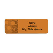 Oranje rondcirkels etiket (Voorkant)