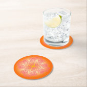 oranje ronde kartonnen onderzetter (Insitu)