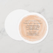 Oranje Ronde Waterverf Wedding Invite Kaart (Voorkant / Achterkant)