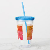 Oranje rood 50 verjaardagsverjaardag Naam toevoege Acryl Drinkbeker (Links)