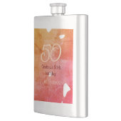Oranje rood 50 verjaardagsverjaardag Naam toevoege Flacon (Links)