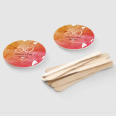 Oranje rood 50 verjaardagsverjaardag Naam toevoege Handwaaier (Niet-gemonteerd)