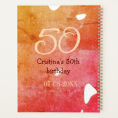 Oranje rood 50 verjaardagsverjaardag Naam toevoege Planner (Achterkant)