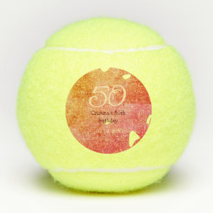 Oranje rood 50 verjaardagsverjaardag Naam toevoege Tennisballen