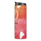 Oranje rood 50 verjaardagsverjaardag Naam toevoege Thermosbeker (Geroteerd rechts)
