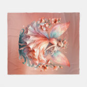 Oranje rood bloemenfee prinses meisjes fleece deken (Voorkant (Horizontaal))