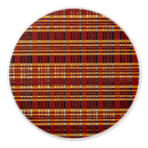 Oranje Rood Bruin Plaid Slaapkamer Ladenkast Keramische Knop