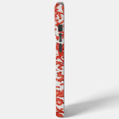 Oranje rood  Chinees bloemenpatroon Monogram Case-Mate iPhone Case (Achterkant / Links)