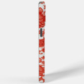 Oranje rood  Chinees bloemenpatroon Monogram Case-Mate iPhone Case (Achterkant / Rechts)