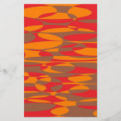 Oranje, rood en bruin elliptisch briefpapier (Voorkant)